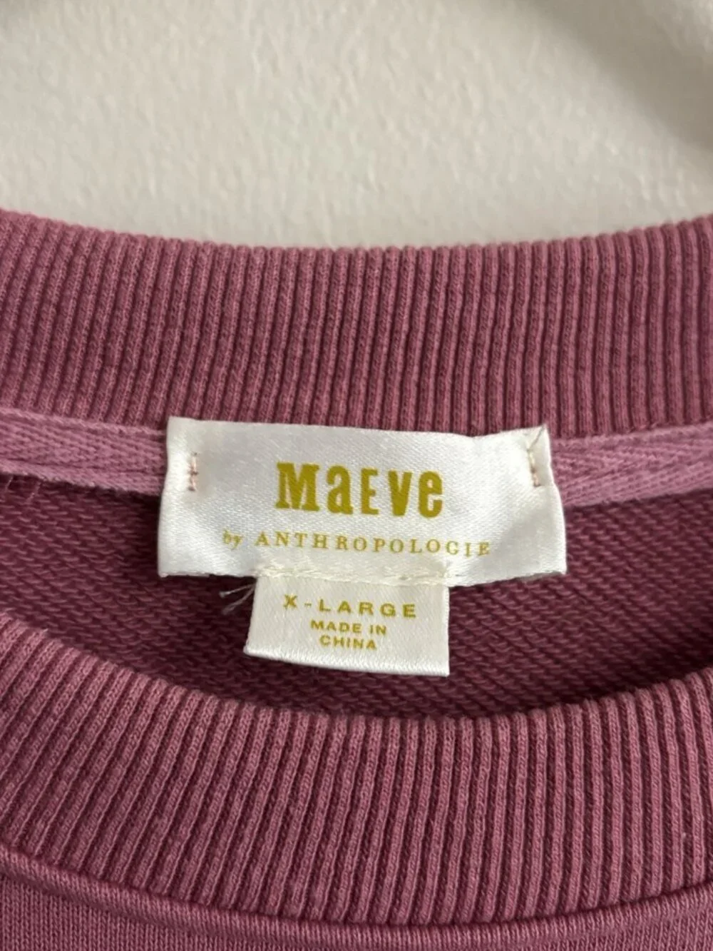 Anthropologie Maeve Puff Sleeve Twofer Layered Tunic Sweatshirt Pink Combo Sz XL - Picture 3 of 11